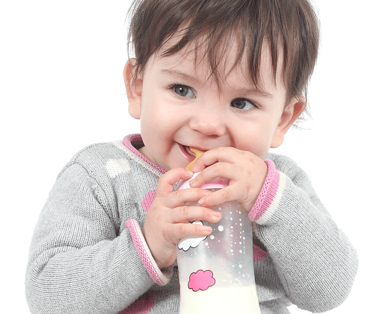 Baby drinking a bottle